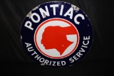 PORCELAIN PONTIAC AUTHORIZED SERVICE SIGN 42