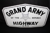 PORCELAIN GAR GRAND ARMY OF THE REPUBLIC HWY SIGN