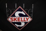 PORCELAIN SKELLY GASOLINE GAS STATION SIGN