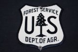 RARE PORCELAIN US FOREST SERVICE SIGN GOVERNMENT