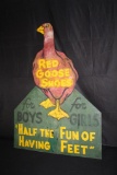 RARE RED GOOSE SHOES HEAVY STEEL ROAD SIGN