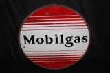 PORCELAIN MOBILGAS MOBIL GASOLINE SIGN IRON RING