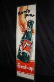HERES YOUR 7UP SEVEN 7 UP FRESH UP SODA POP SIGN