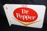 NOS DRINK DR PEPPER CHEVRON SODA POP FLANGE SIGN