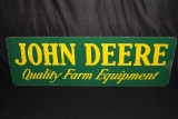 PORCELAIN JOHN DEERE QUALITY FARM EQUIPMENT SIGN