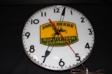 TELECHRON JOHN DEERE QUALITY EQUIPMENT CLOCK SIGN