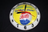 THINK YOUNG SAY PEPSI PLEASE DOUBLE BUBBLE CLOCK