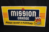LARGE MISSION ORANGE SODA POP TIN SIGN 92X44
