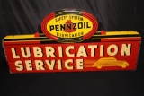 PENNZOIL LUBRICATION SERVICE OIL TIN SIGN
