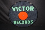 PORCELAIN VICTOR RECORDS RECORD SHOP SIGN