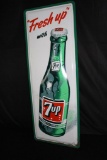 FRESH UP WITH SEVEN 7 UP SODA POP TIN SIGN