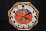 ALLIS CHALMERS TRACTORS MACHINERY NEON CLOCK SIGN