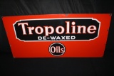 PORCELAIN TROPOLINE DE WAXED OILS SIGN 2 SIDED