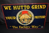 RARE WE HUTTO GRIND YOUR MOTOR TIN SIGN
