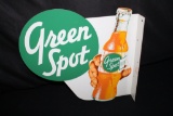 GREEN SPOT ORANGE SODA POP FLANGE SIGN