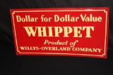 WILLYS OVERLAND WHIPPET AUTOMOBILE TIN SIGN