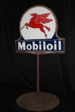 PORCELAIN SOCONY MOBIL MOBILOIL PEGASUS CURB SIGN