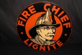 RARE FIRE CHIEF LIGNITE COAL SIGN FIREMAN