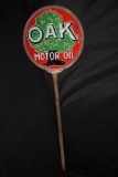 RARE PORCELAIN OAK MOTOR OIL CURB SIGN