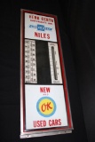 CHEVROLET OK USED CARS THERMOMETER SIGN NILES MI