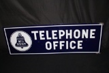 PORCELAIN BELL SYSTEM TELEPHONE OFFICE SIGN