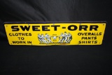 PORCELAIN SWEET ORR UNION MADE WORK CLOTHES SIGN