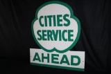 CITIES SERVICE GAS STATION AHEAD SIGN