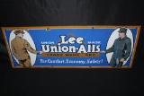 LEE UNION MADE UNIONALLS COVERALLS PORCELAIN SIGN