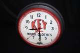 KEY WORK CLOTHES NEON CLOCK SIGN