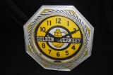 GOLDEN GUERNSEY DAIRY NEON SPINNER CLOCK SIGN