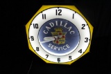RARE CADILLAC SERVICE NEON CLOCK SIGN