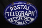 RARE EARLY POSTAL TELEGRAPH COMMERCIAL CABLE SIGN