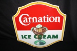 PORCELAIN CARNATION DAIRY ICE CREAM SIGN