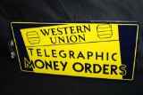 PORCELAIN WESTERN UNION TELEGRAPHIC FLANGE SIGN