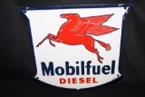 PORCELAIN MOBIL MOBILFUEL DIESEL GAS PUMP SIGN