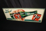 FRESH UP SEVEN 7 UP SODA POP TIN SIGN