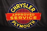 PORCELAIN CHRYSLER PLYMOUTH APPROVED SERVICE SIGN