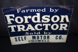 FORDSON TRACTORS TIN FARM SIGN CROWELL TEXAS