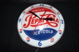 RARE PEPSI COLA DOUBLE BUBBLE CLOCK SIGN