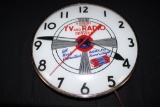 NGCO RAYTHEON TUBES RADIO & TV CLOCK SIGN