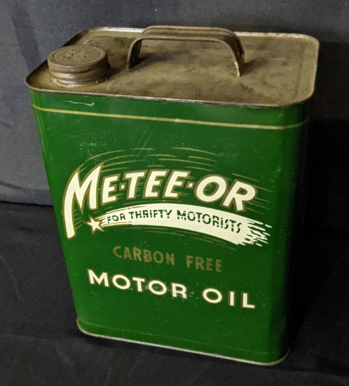 2 GAL OIL CAN ME-TEE-OR FOR THRIFTY MOTORISTS