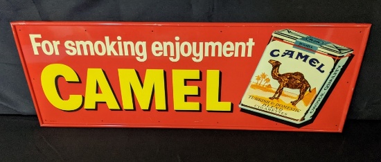 TIN SIGN FOR SMOKING ENJOYMENT CAMEL CIGARETTES