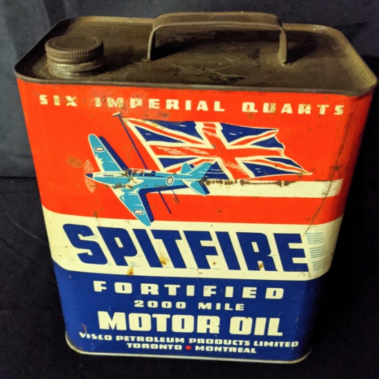 6 IMPERIAL QUART OIL CAN SPITFIRE TORONTO MONTREAL