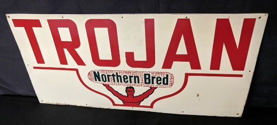 TIN SIGN TROJAN NORTHERN BRED SEED CORN