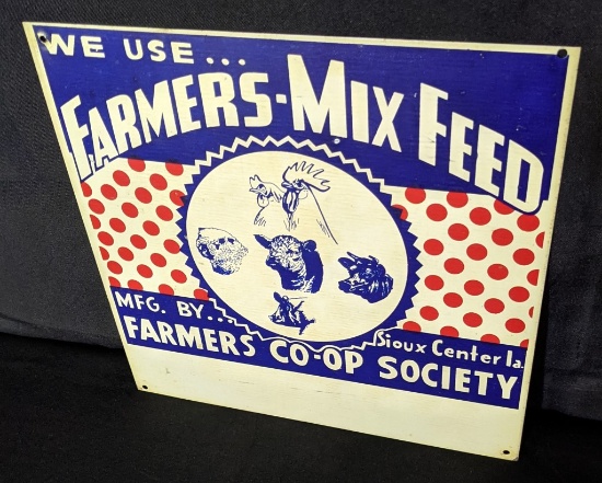 TIN SIGN FARMERS COOP FEEDS SIOUX CITY IOWA