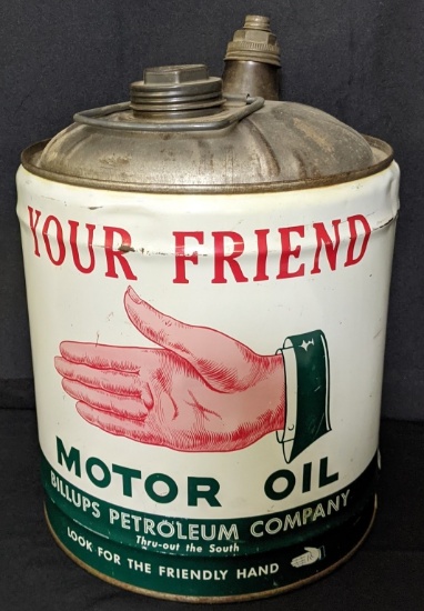 5 GAL OIL CAN BILLUPS PETROLEUM CO YOUR FRIEND