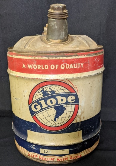 5 GAL OIL CAN GLOBE OIL & SUPPLY CO WICHITA KANSAS