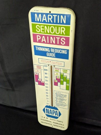 TIN THERMOMETER SIGN NAPA MARTIN SENOUR PAINT