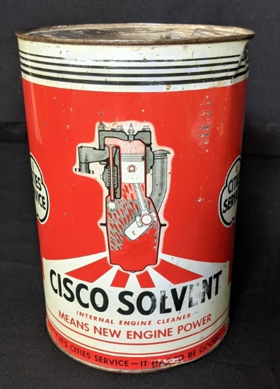 5 QUART OIL CAN CITIES SERVICE CISCO SOLVENT