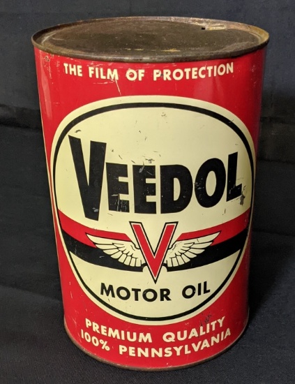 5 QUART OIL CAN VEEDOL TIDEWATER ASSOCIATED OIL CO